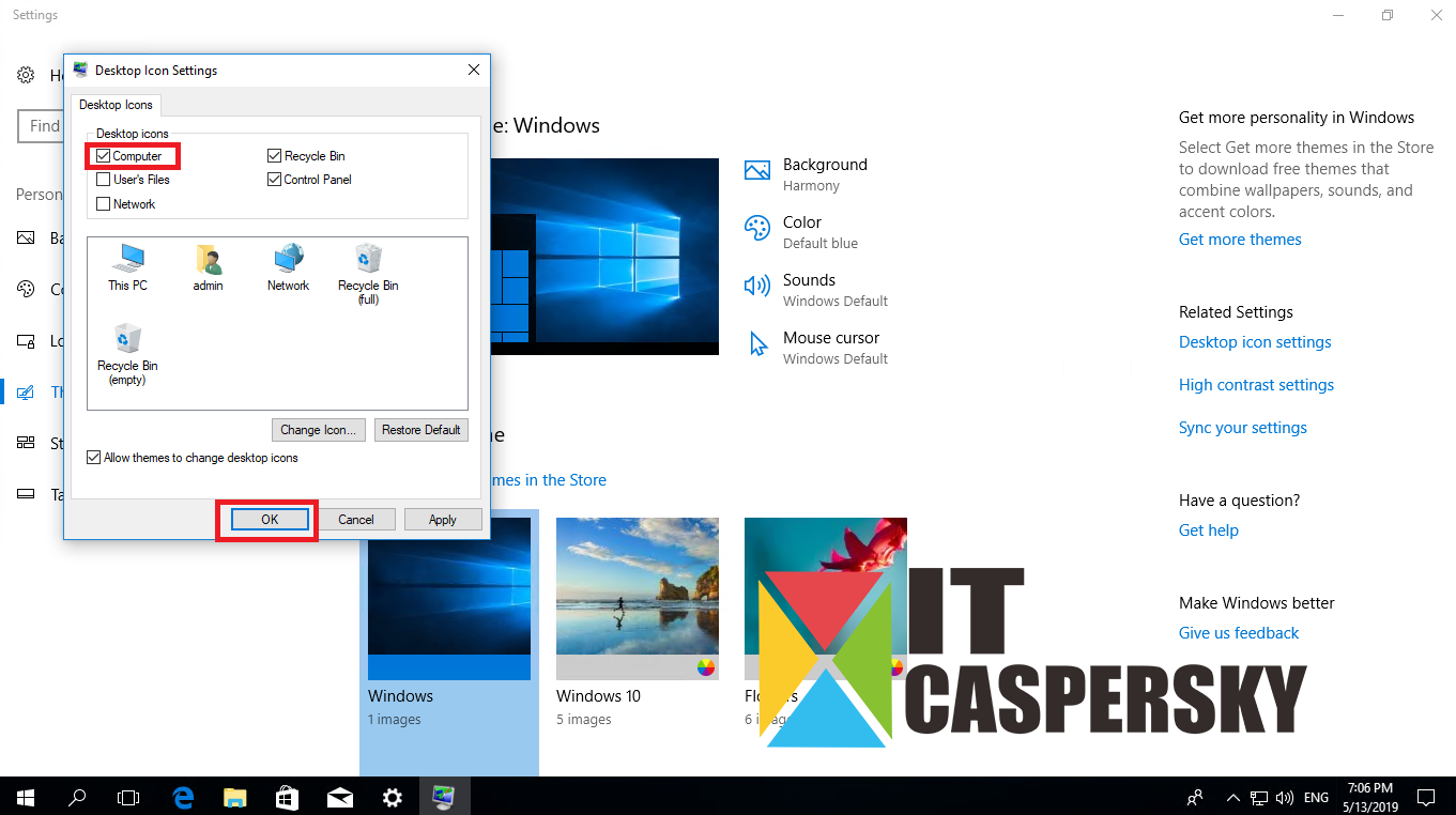 ขั้นตอนการนำ icon this pc บน Windows 10 ออกมาหน้าจอ - IT Caspersky